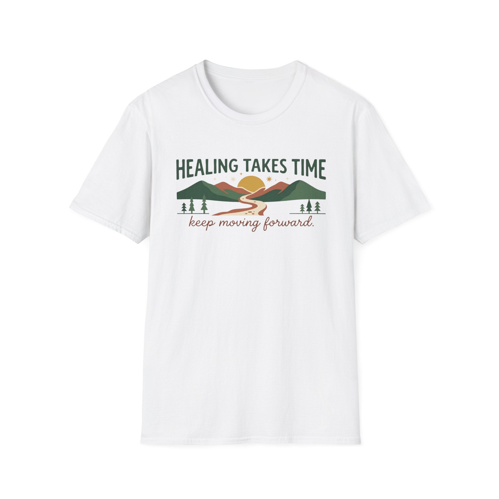 Healing Takes Time T-Shirt — Road Mountain & Sun (31)