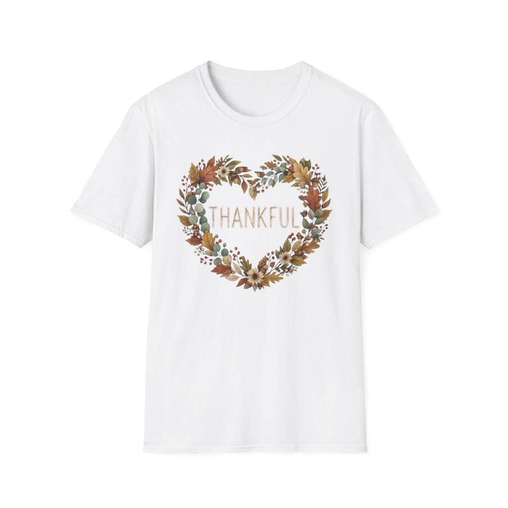 Thankful T-Shirt — Heart Shaped Wreath (171)