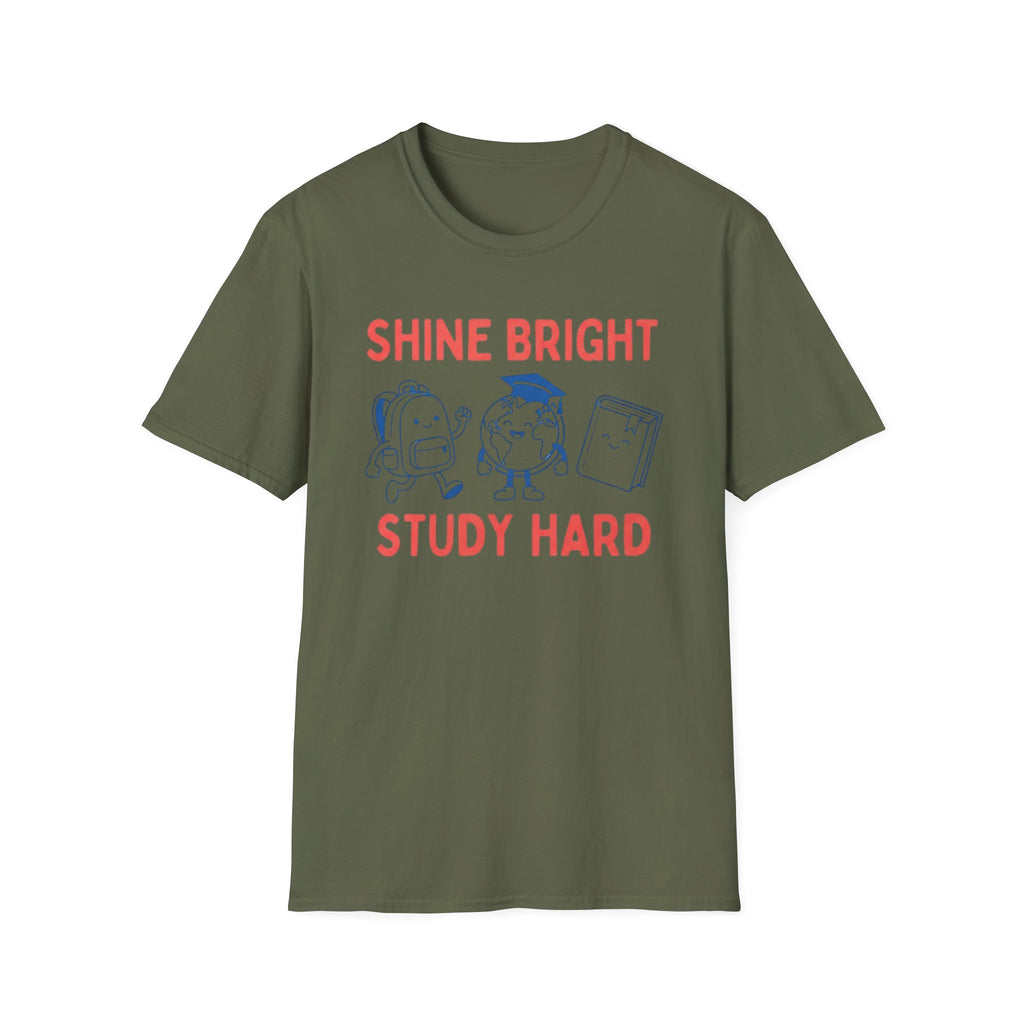 Shine Bright Study Hard T-Shirt — Globe Book (144)