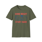 Shine Bright Study Hard T-Shirt — Globe Book (144)