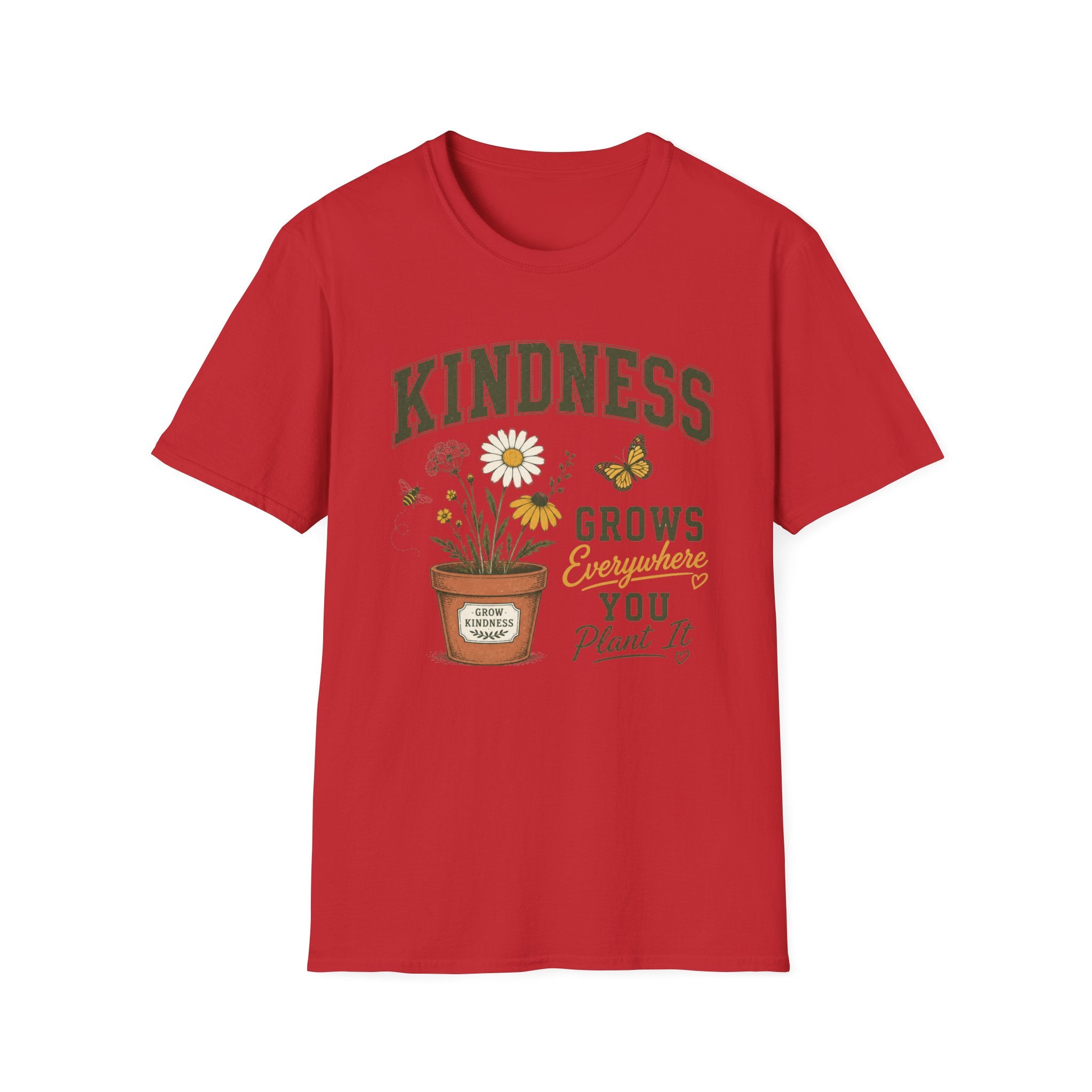 Kindness Grows T-Shirt — Butterfly Potted Daisy (2)