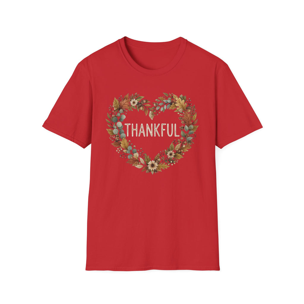 Thankful T-Shirt — Heart Shaped Wreath (171)