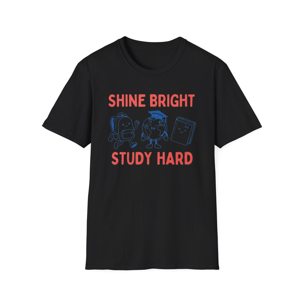 Shine Bright Study Hard T-Shirt — Globe Book (144)