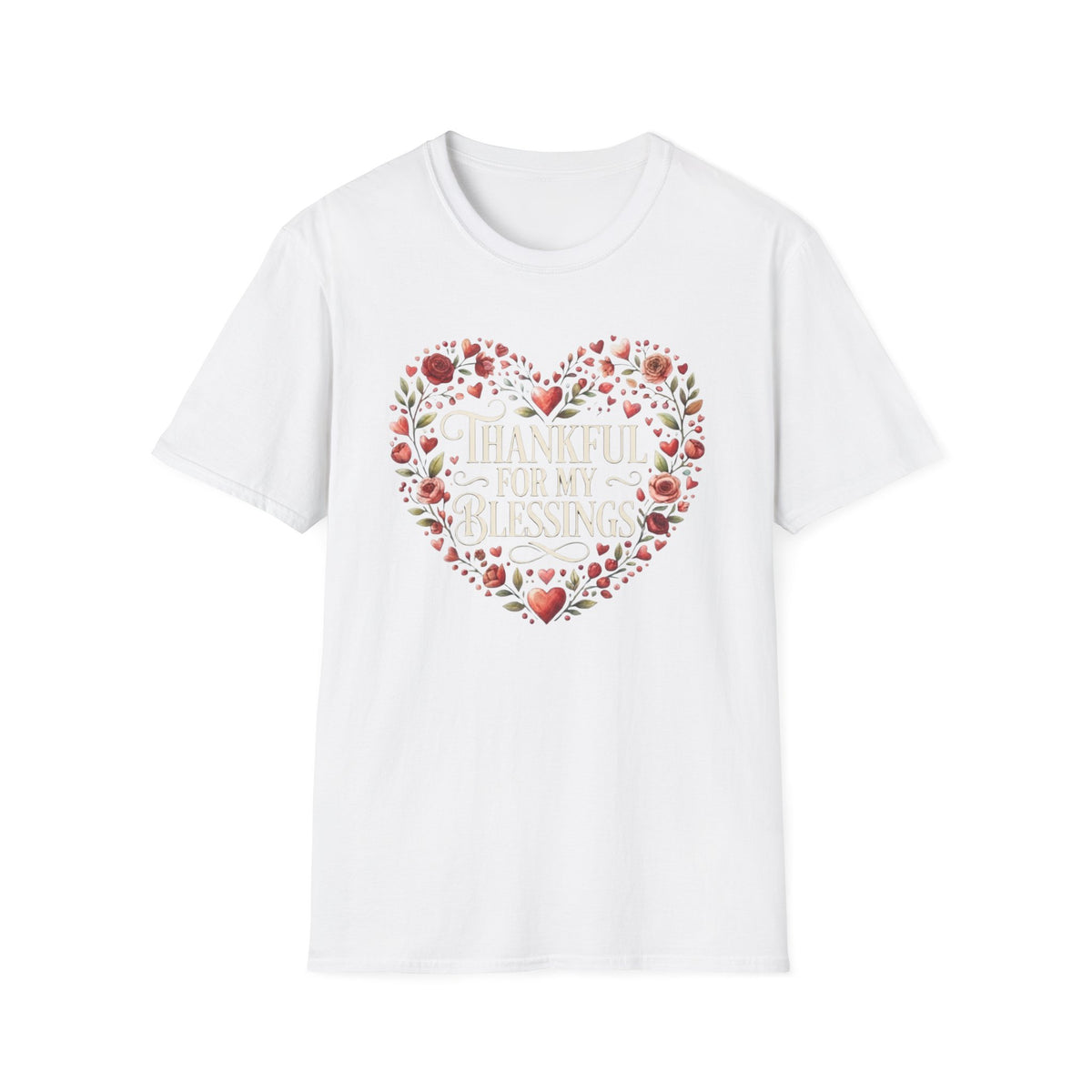 Thankful For My Blessings T-Shirt — Hearts Roses (168)