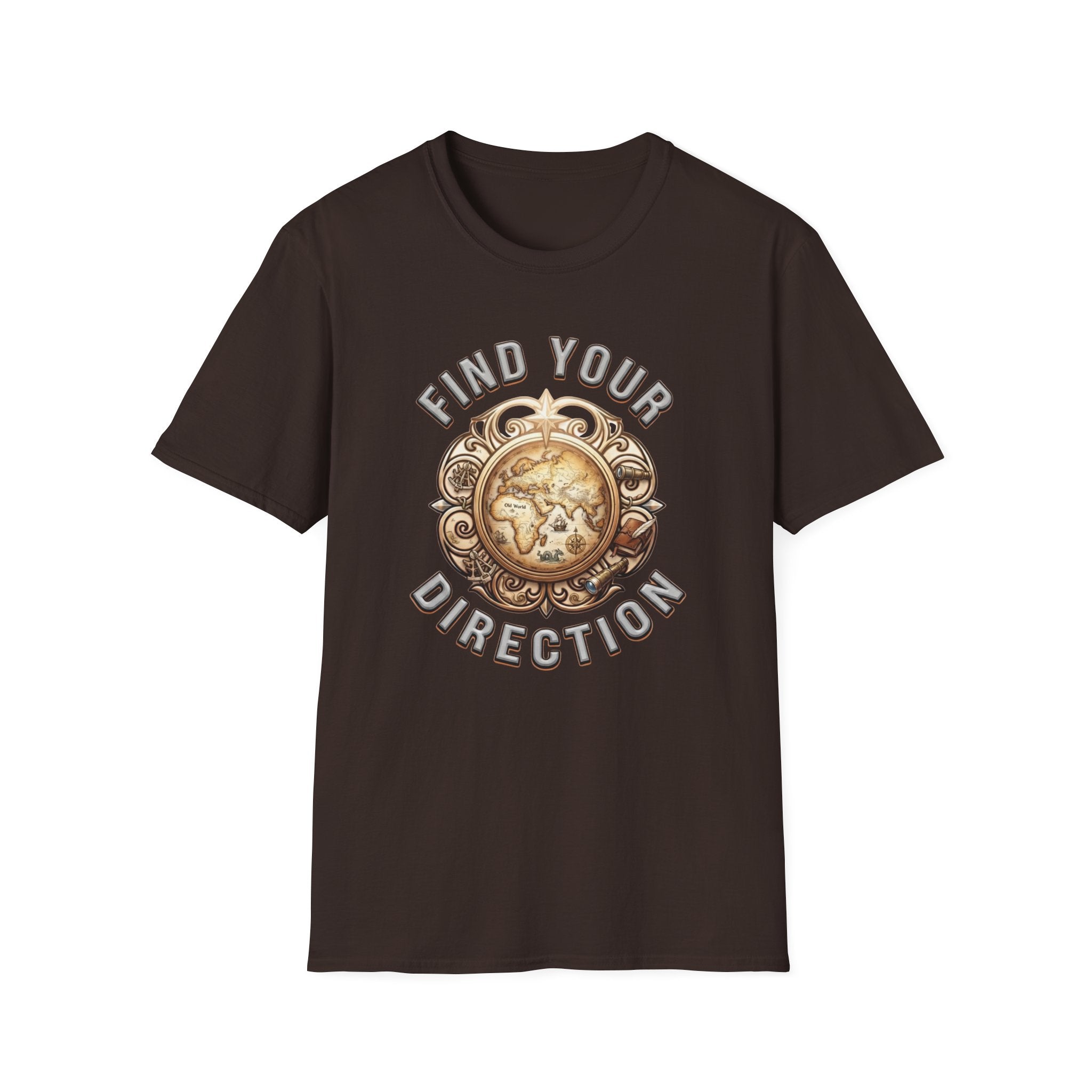 Find Your Direction T-Shirt — Old World Map (72)