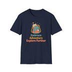 Embrace Adventure Explore Further T-Shirt — Compass Backpack (89)