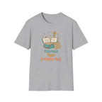 Express Your Artistic Self T-Shirt — Paintbrush & Book (93)