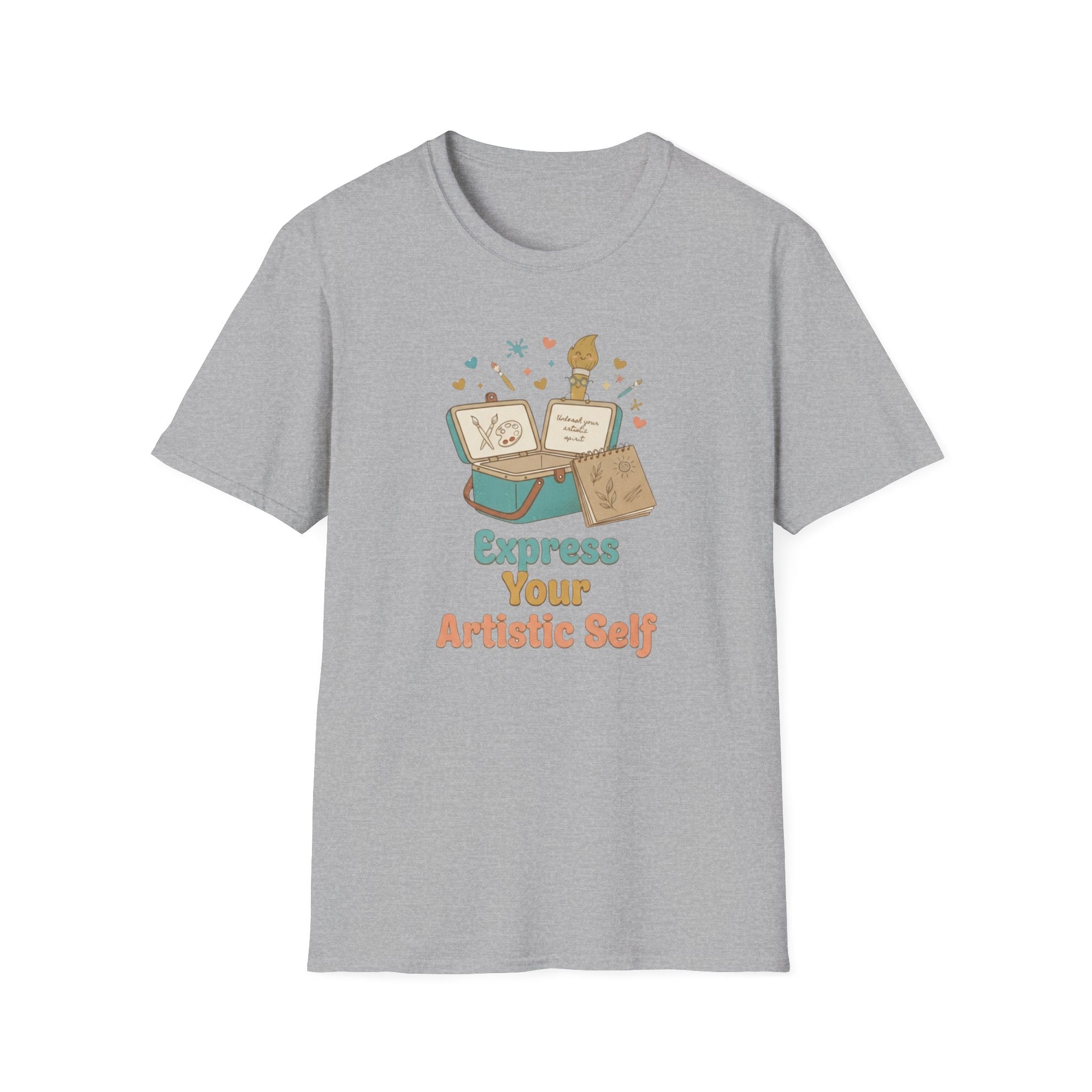 Express Your Artistic Self T-Shirt — Paintbrush & Book (93)