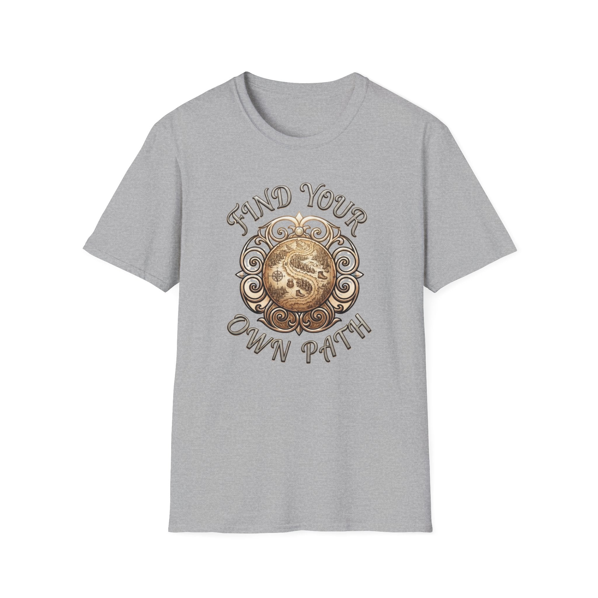 Find Your Own Path T-Shirt — Map of Path (75)