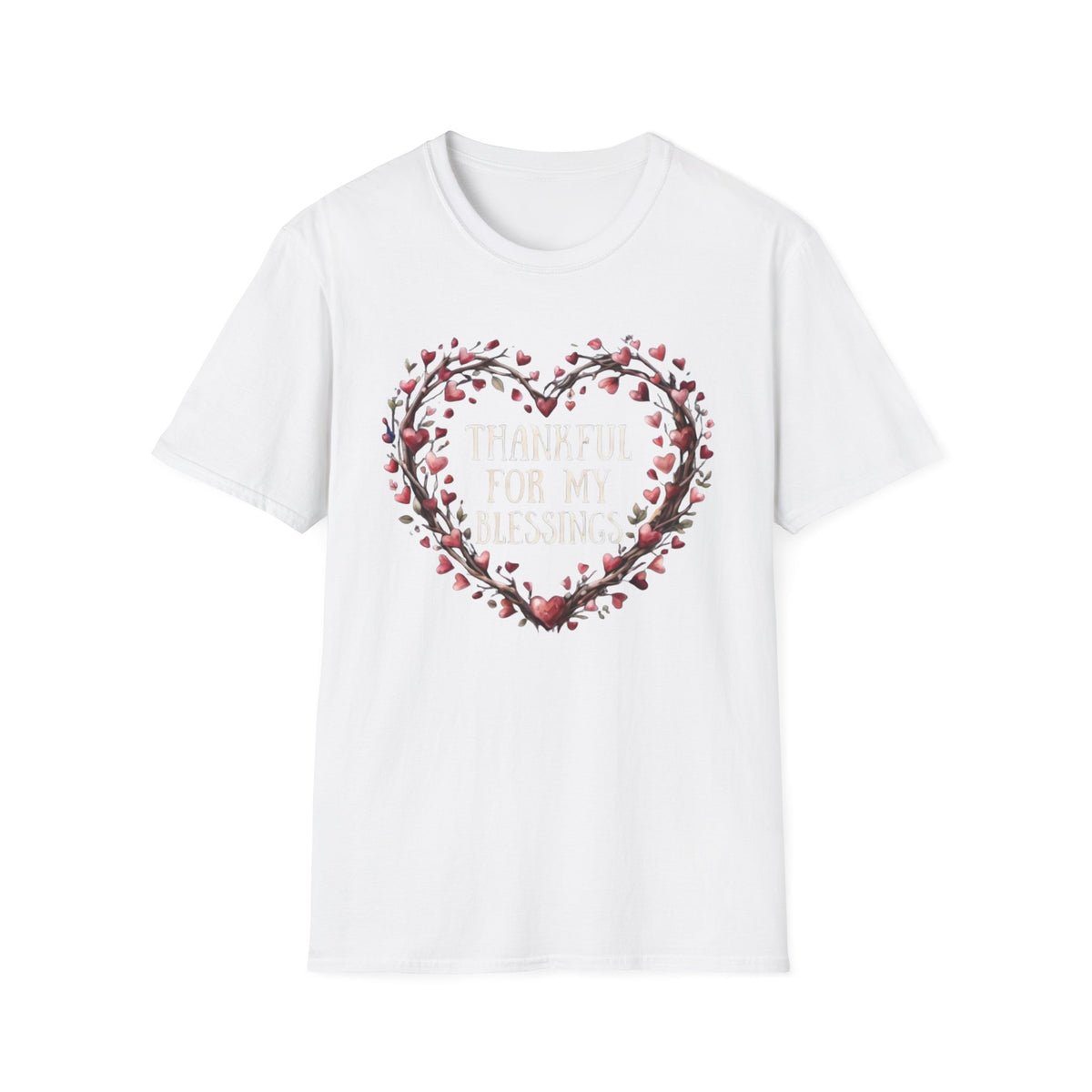 Thankful For My Blessing T-Shirt —  Heart Shaped Wreath (170)