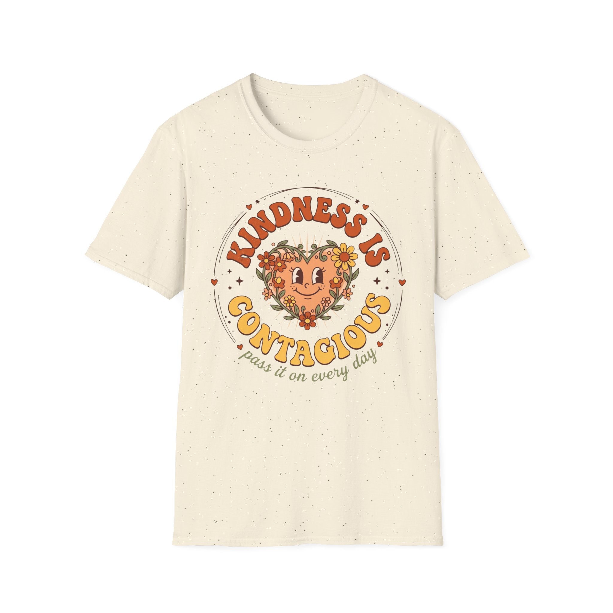 Kindness Is Contagious T-Shirt — Heart Star Flowers (18)