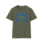 Love Need No Words Just Action T-Shirt — Cyan Heart (121)