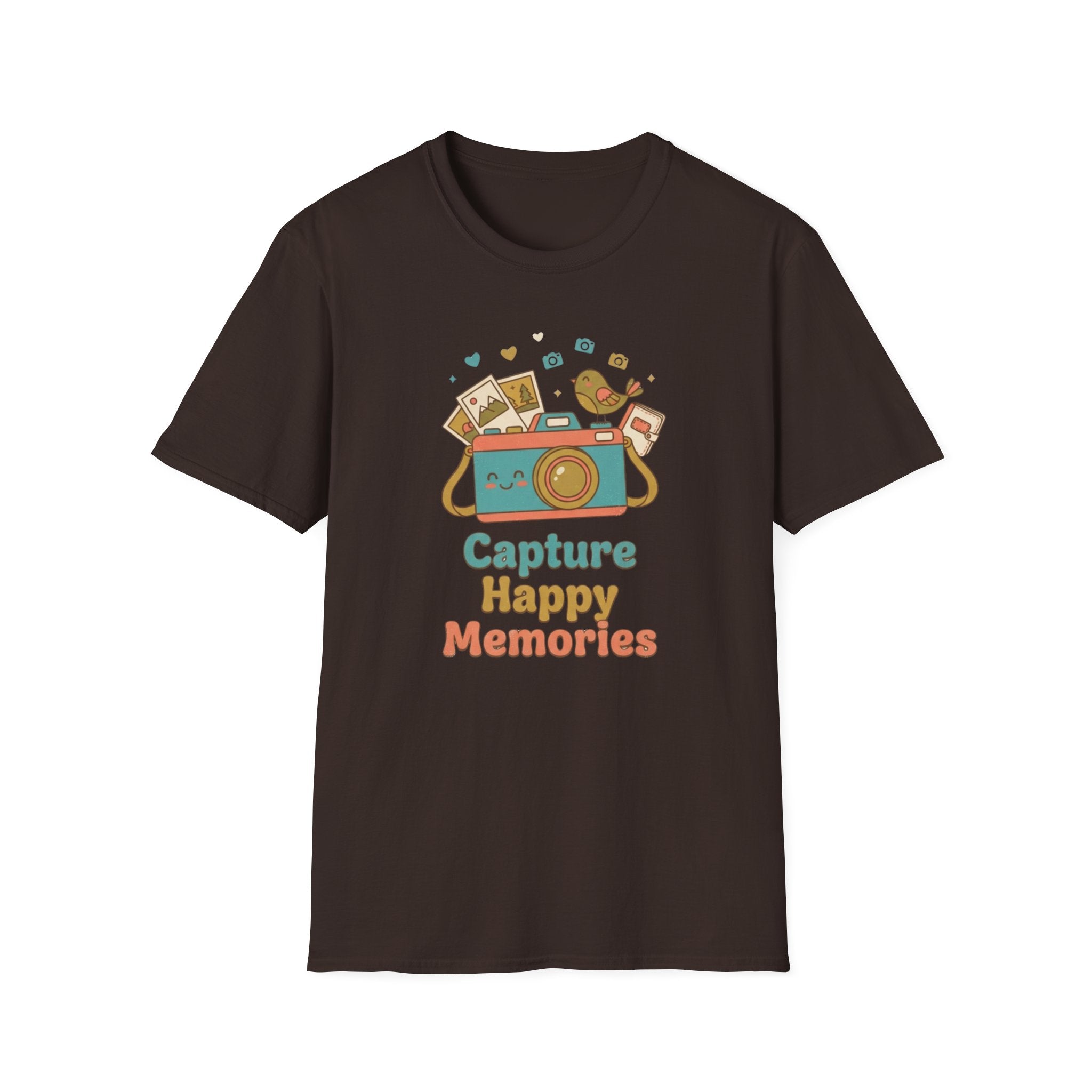 Capture Happy Memories T-Shirt — Camera Bird (90)