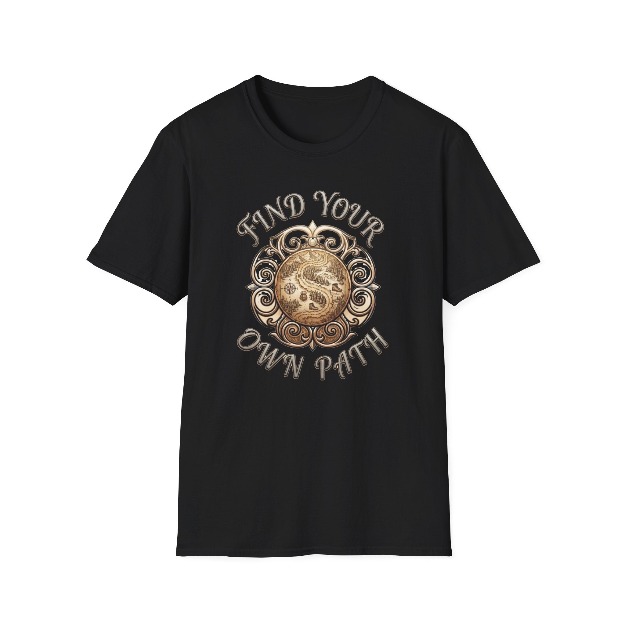 Find Your Own Path T-Shirt — Map of Path (75)