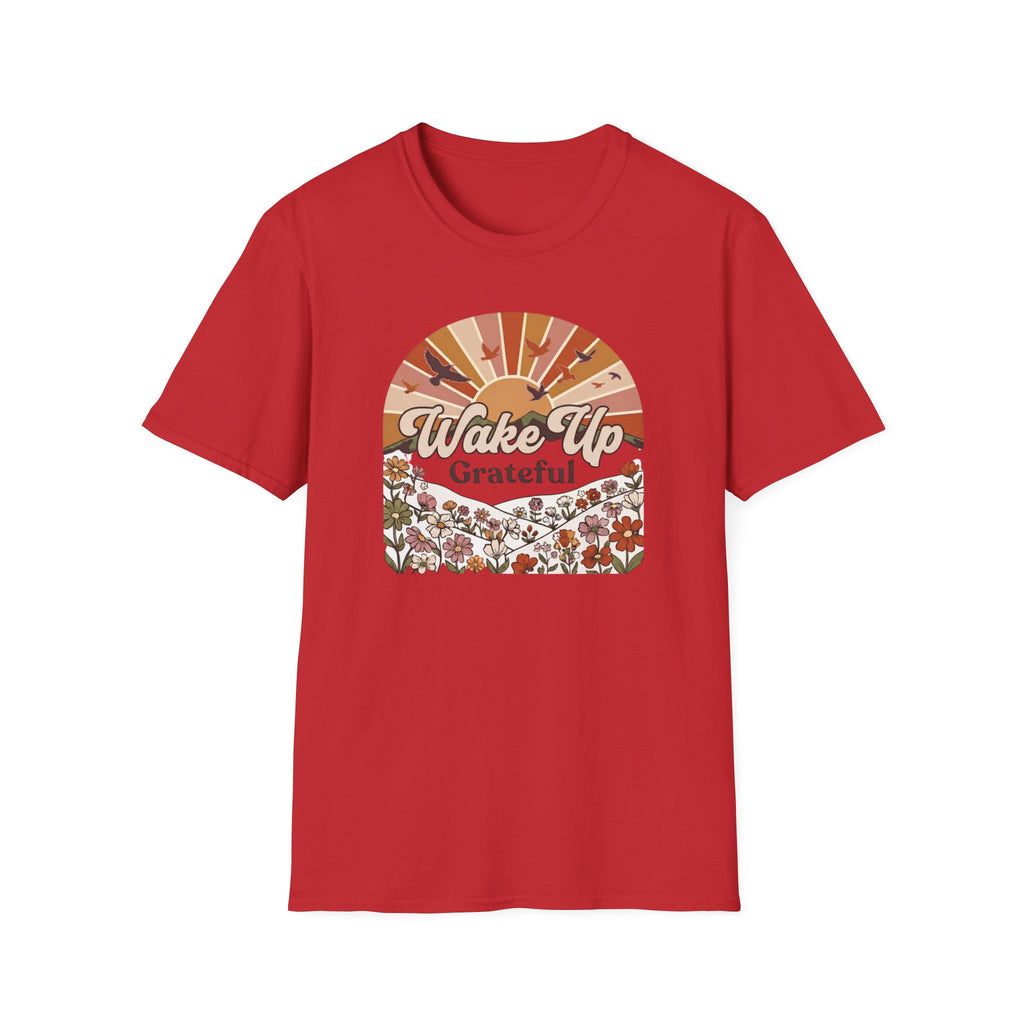 Wake Up Grateful T-Shirt — Birds Sun Flower (83)