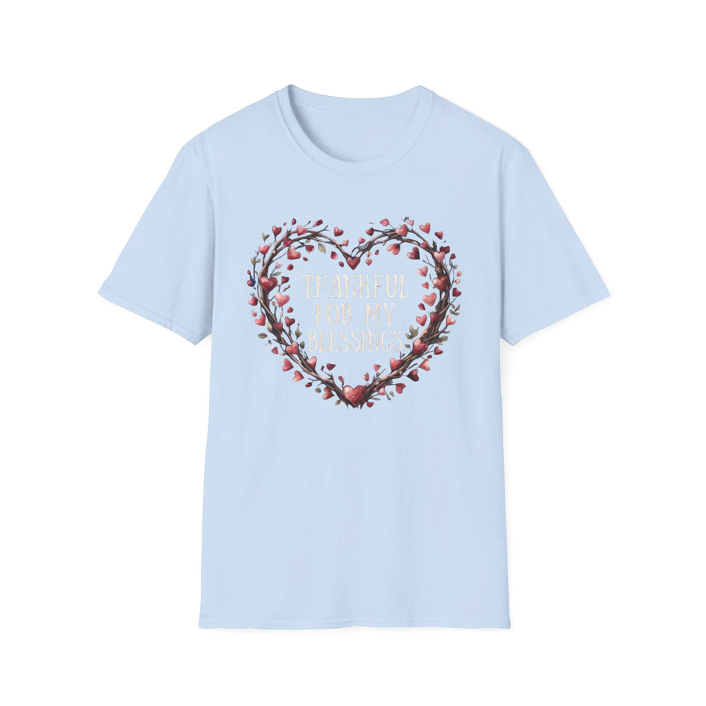 Thankful For My Blessing T-Shirt —  Heart Shaped Wreath (170)