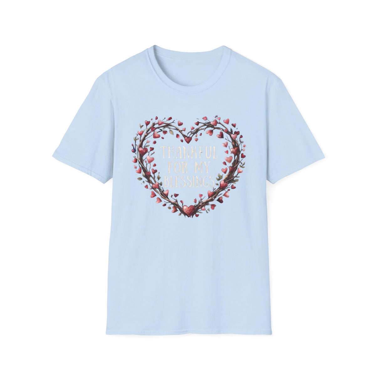 Thankful For My Blessing T-Shirt —  Heart Shaped Wreath (170)