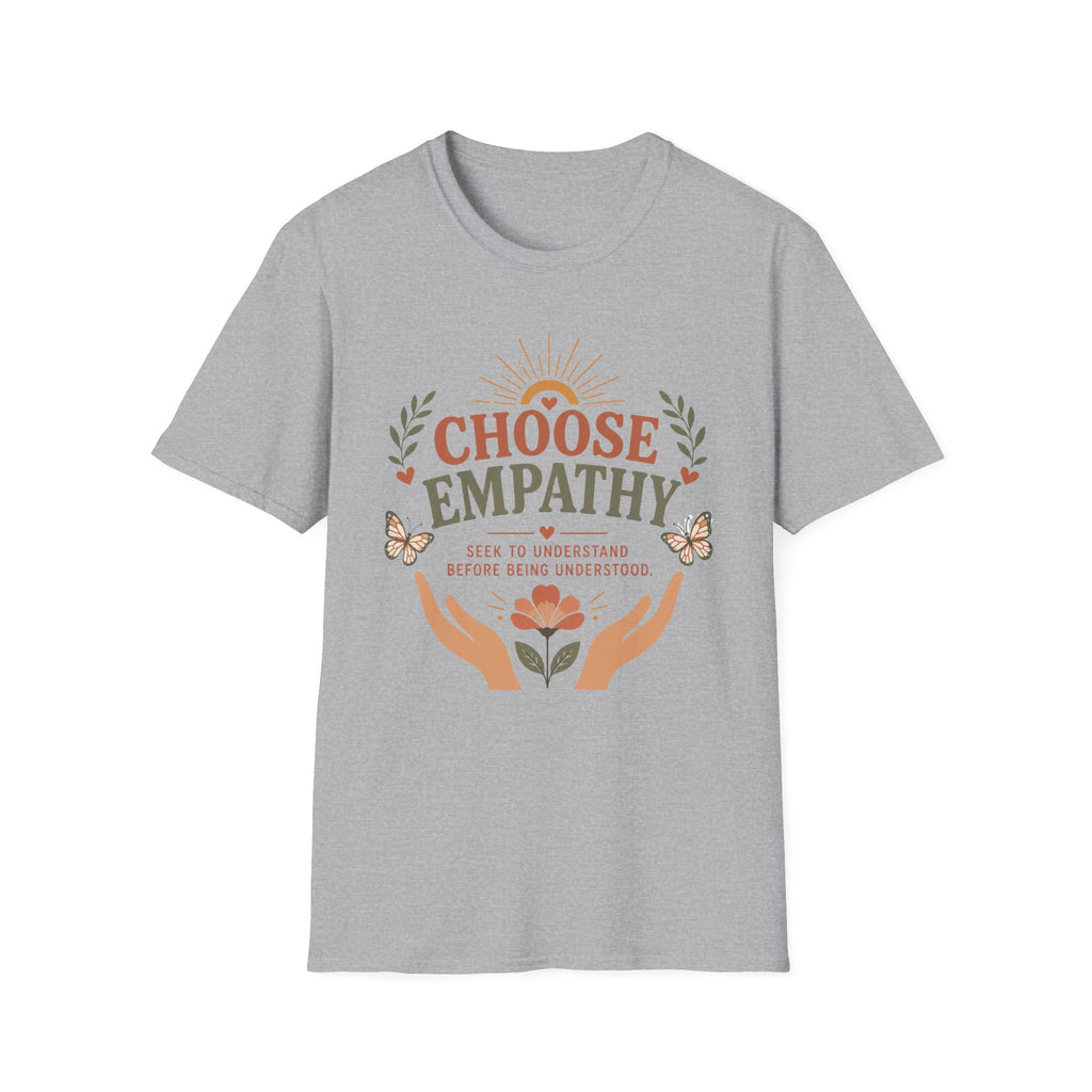 Choose Empathy T-Shirt — Butterfly Hands & Flower (3)