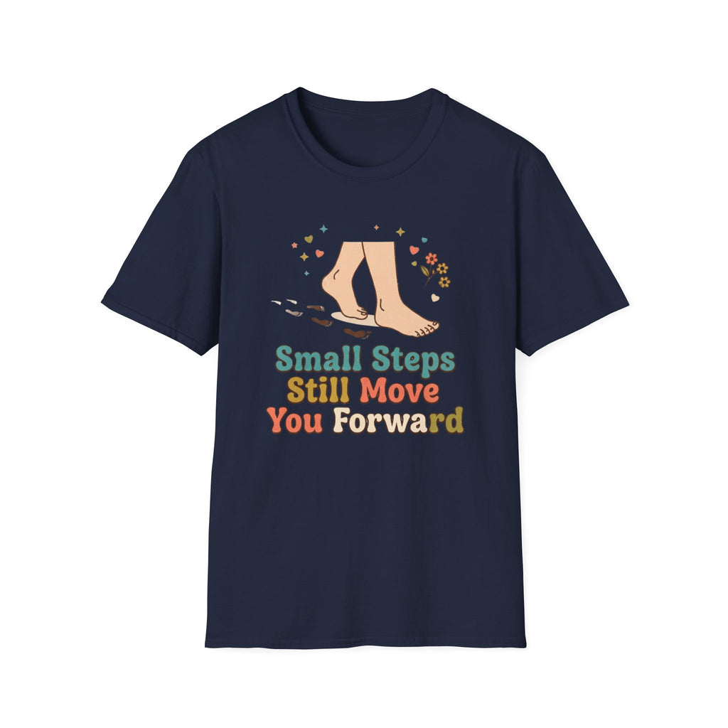 Small Steps Still Move You Forward T-Shirt — Stars & Feet (87)