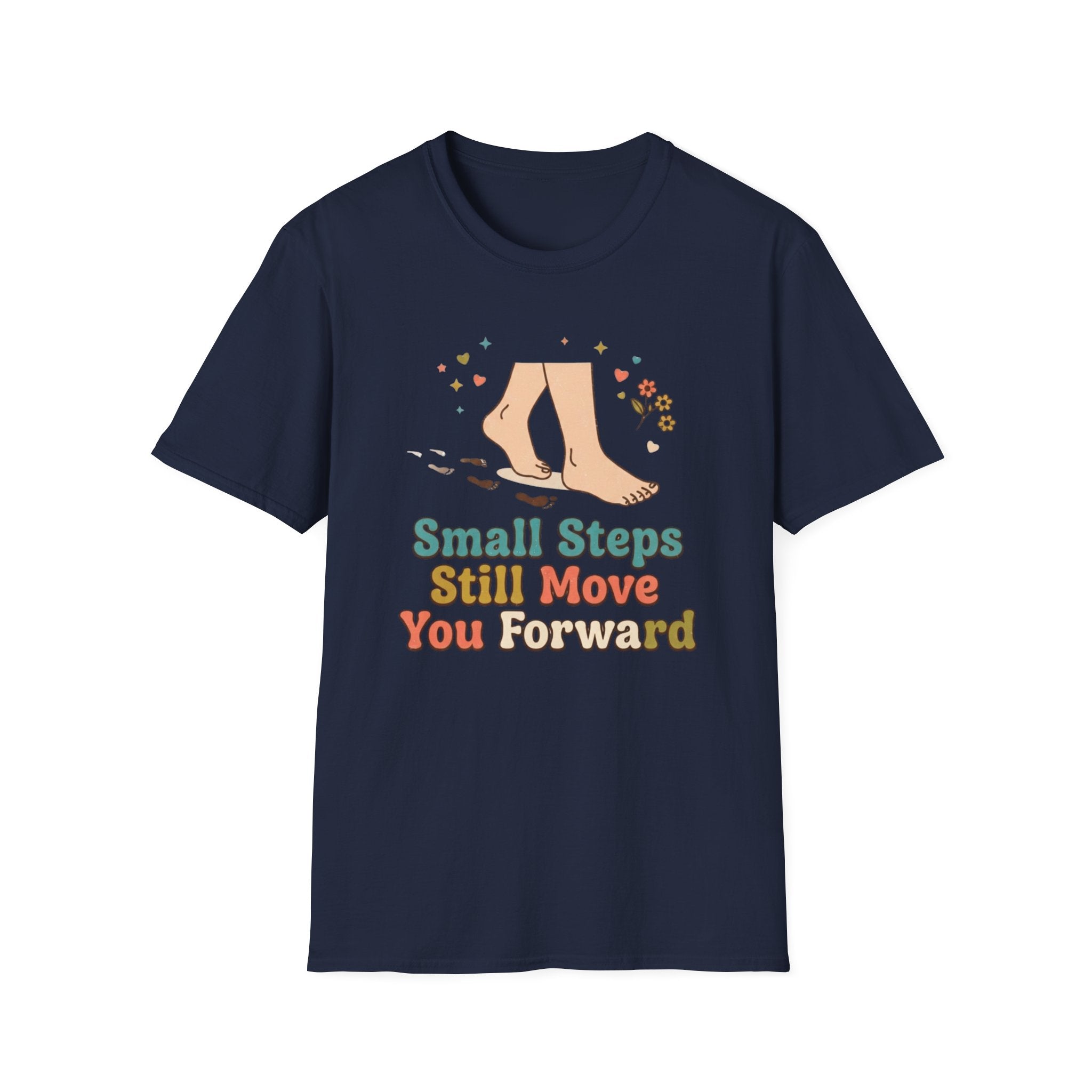 Small Steps Still Move You Forward T-Shirt — Stars & Feet (87)