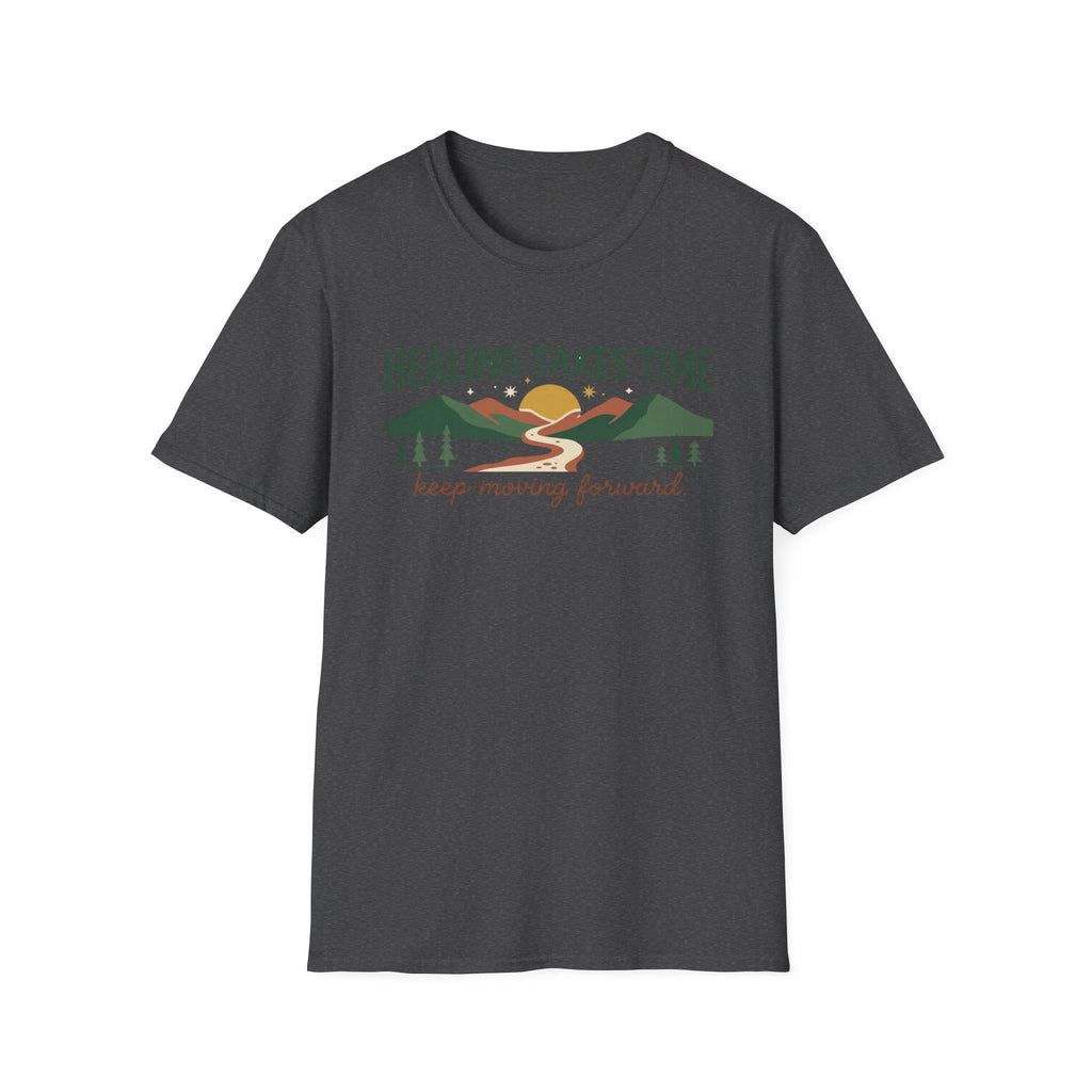 Healing Takes Time T-Shirt — Road Mountain & Sun (31)