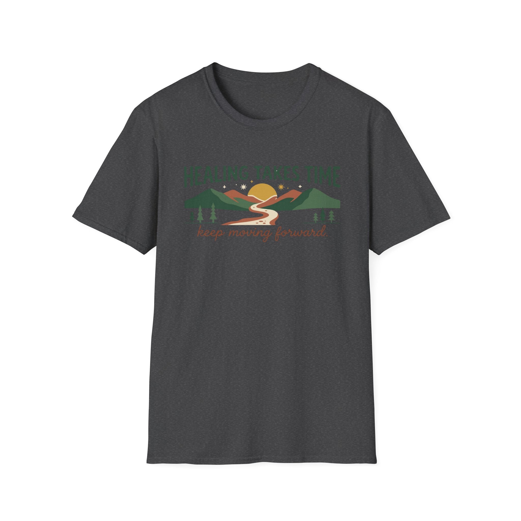 Healing Takes Time T-Shirt — Road Mountain & Sun (31)