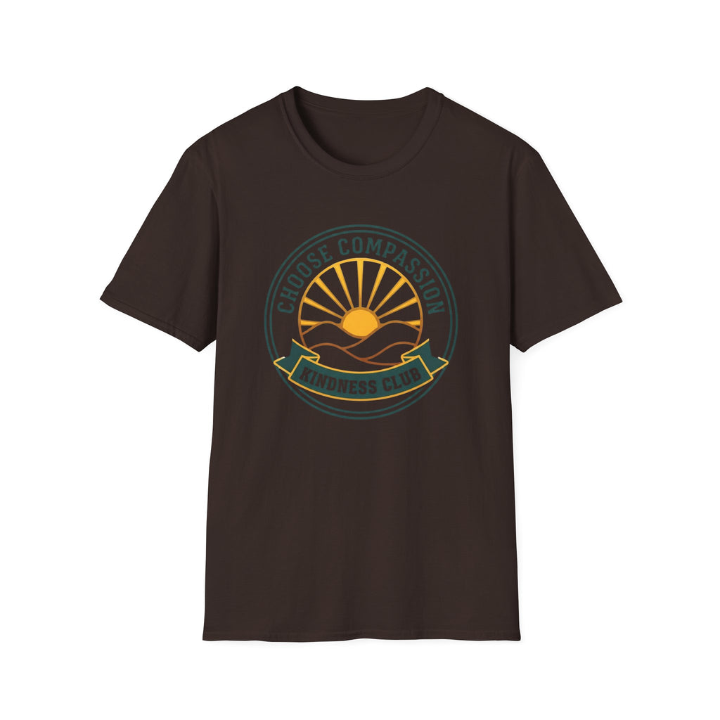 Choose Compassion Kindness Club T-Shirt — Emblem Sun Mountains (64)