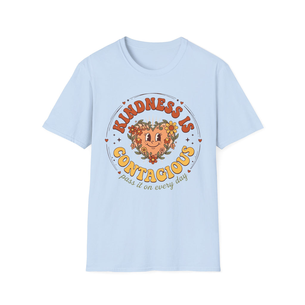 Kindness Is Contagious T-Shirt — Heart Star Flowers (18)