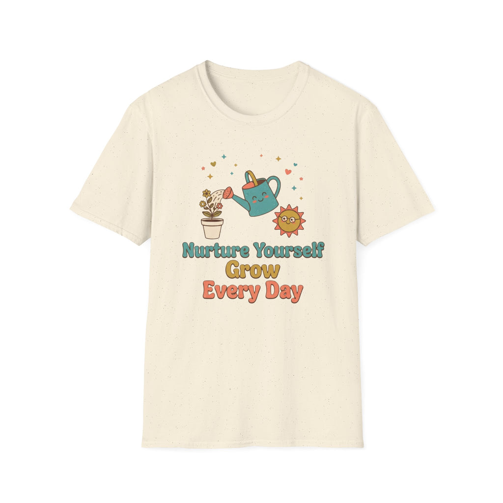 Nurture Yourself Grow Every Day T-Shirt — Stars Water Can Flower (88)