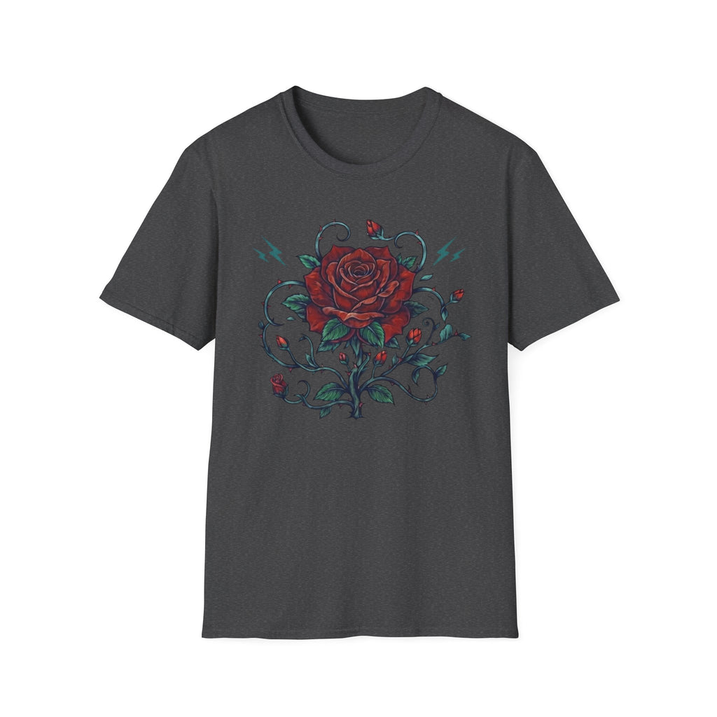 Lightning Rose Sea Green Stem T-Shirt — Rose Lightning (105)