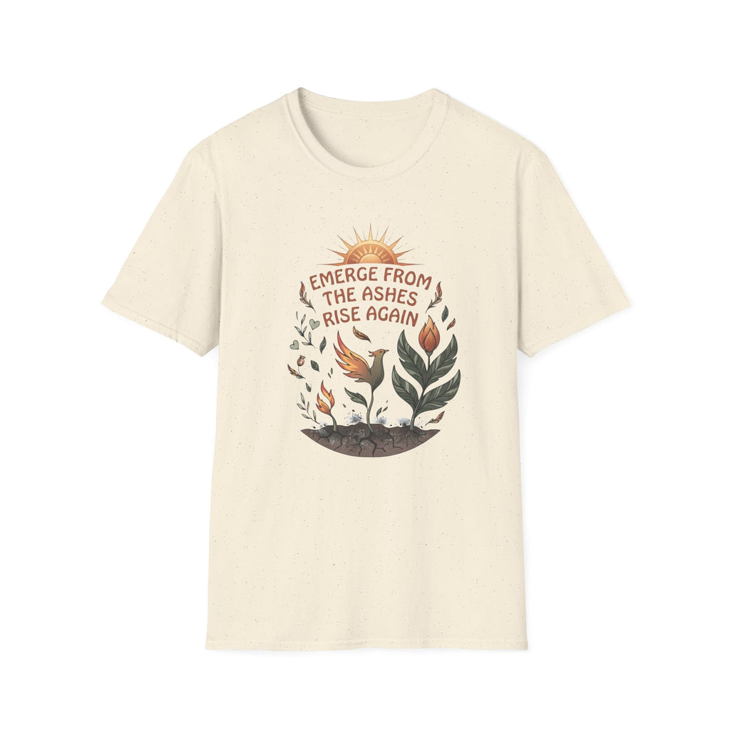 Emerge From The Ashes Rise Again T-Shirt — Sun & Phoenix (63)