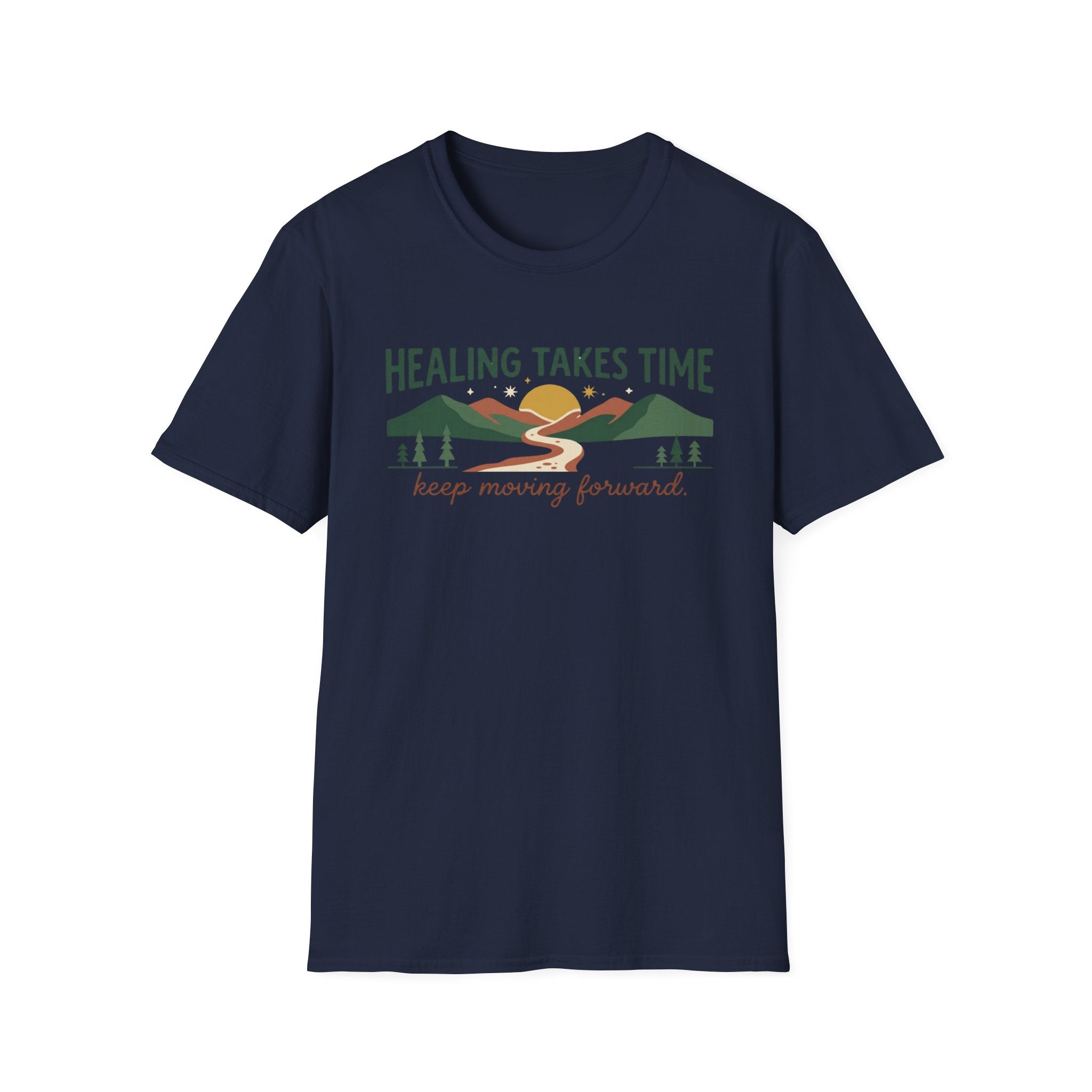 Healing Takes Time T-Shirt — Road Mountain & Sun (31)