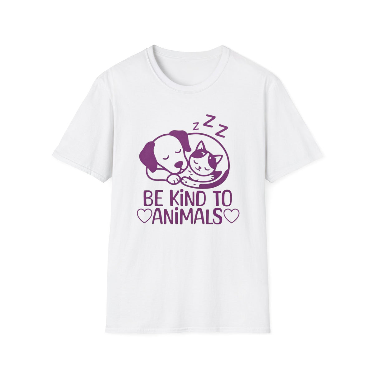 Be Kind To Animals T-Shirt — Dog & Cat (132)