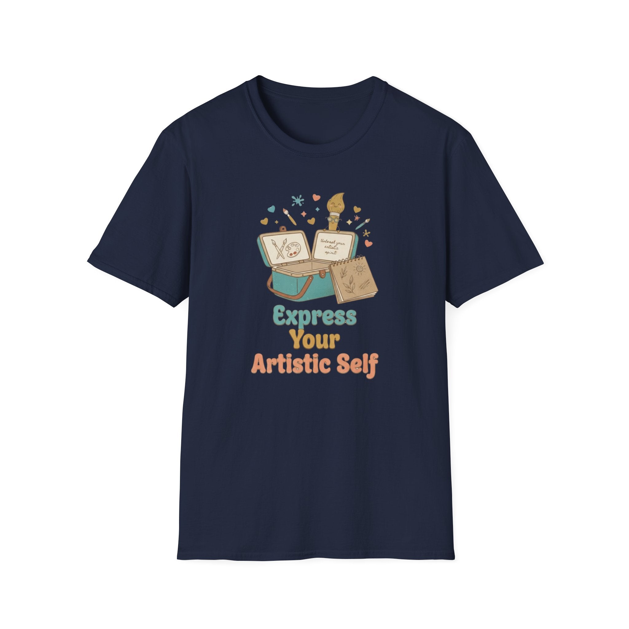 Express Your Artistic Self T-Shirt — Paintbrush & Book (93)
