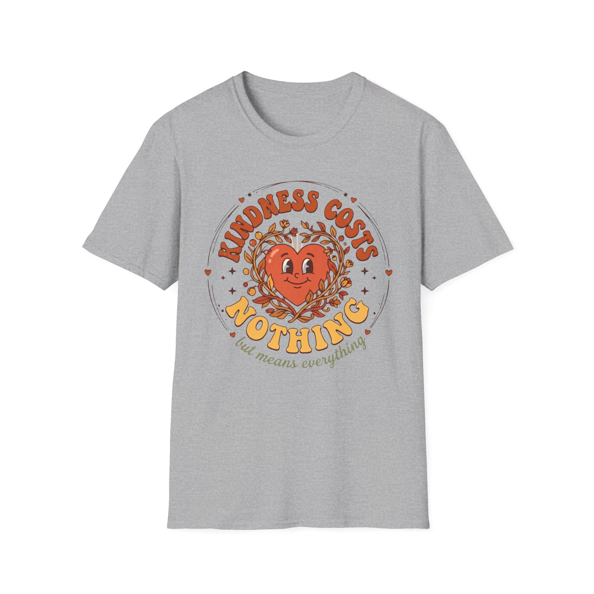 Kindness Costs Nothing T-Shirt — Heart Stars Wreath (21)
