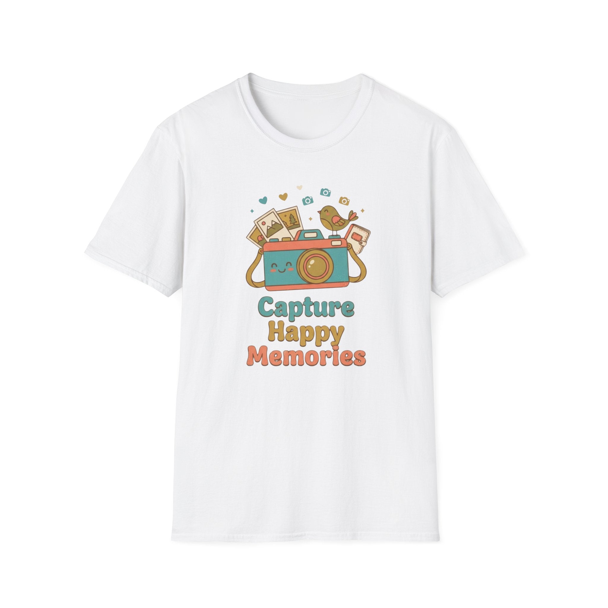 Capture Happy Memories T-Shirt — Camera Bird (90)