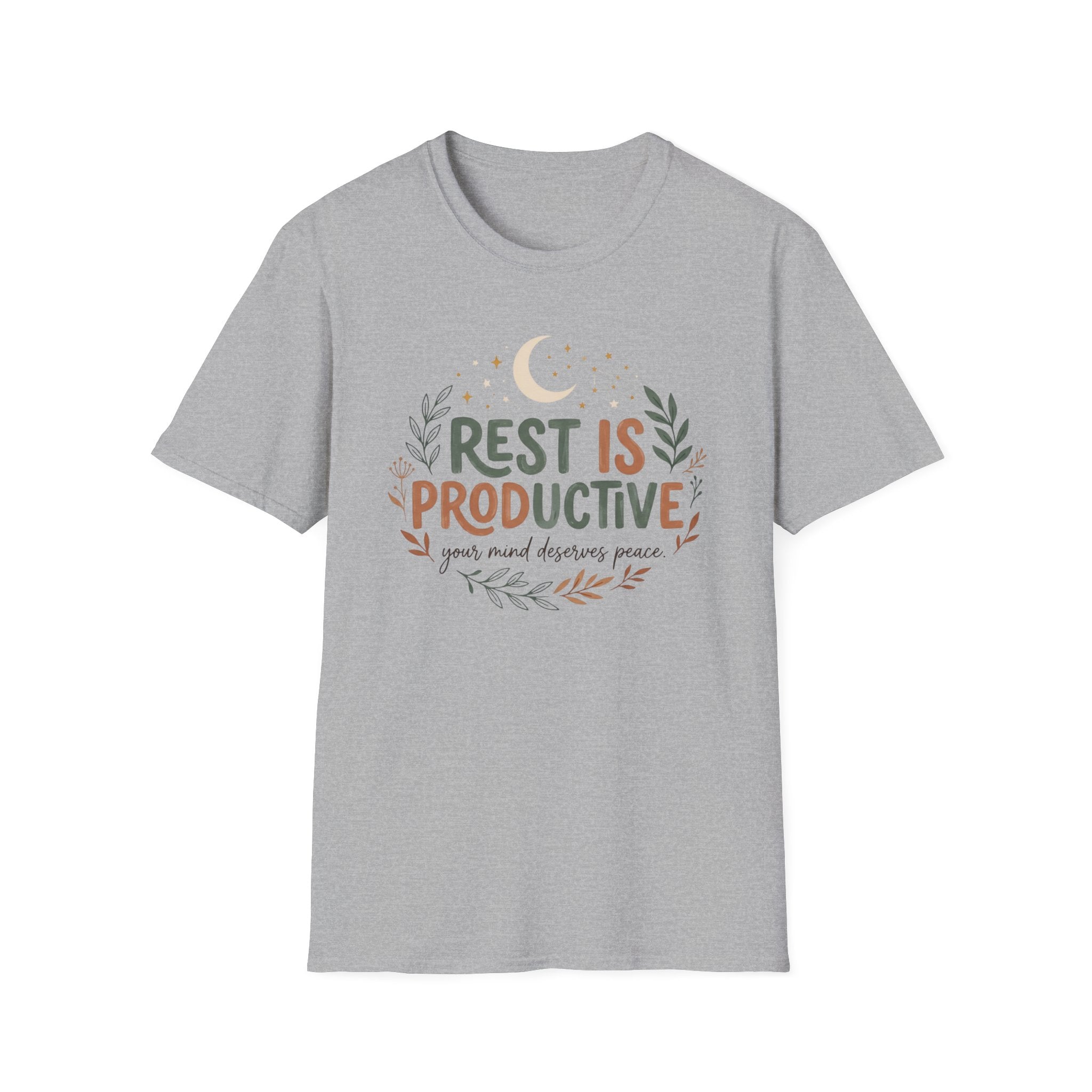 Rest Is Productive T-Shirt — Moon & Stars (32)